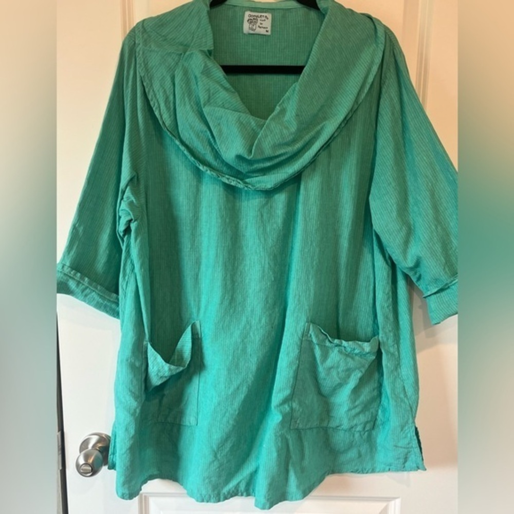 Completo Lino by Aurthurio Top Tunic Medium Pullover Linen Pockets Casual